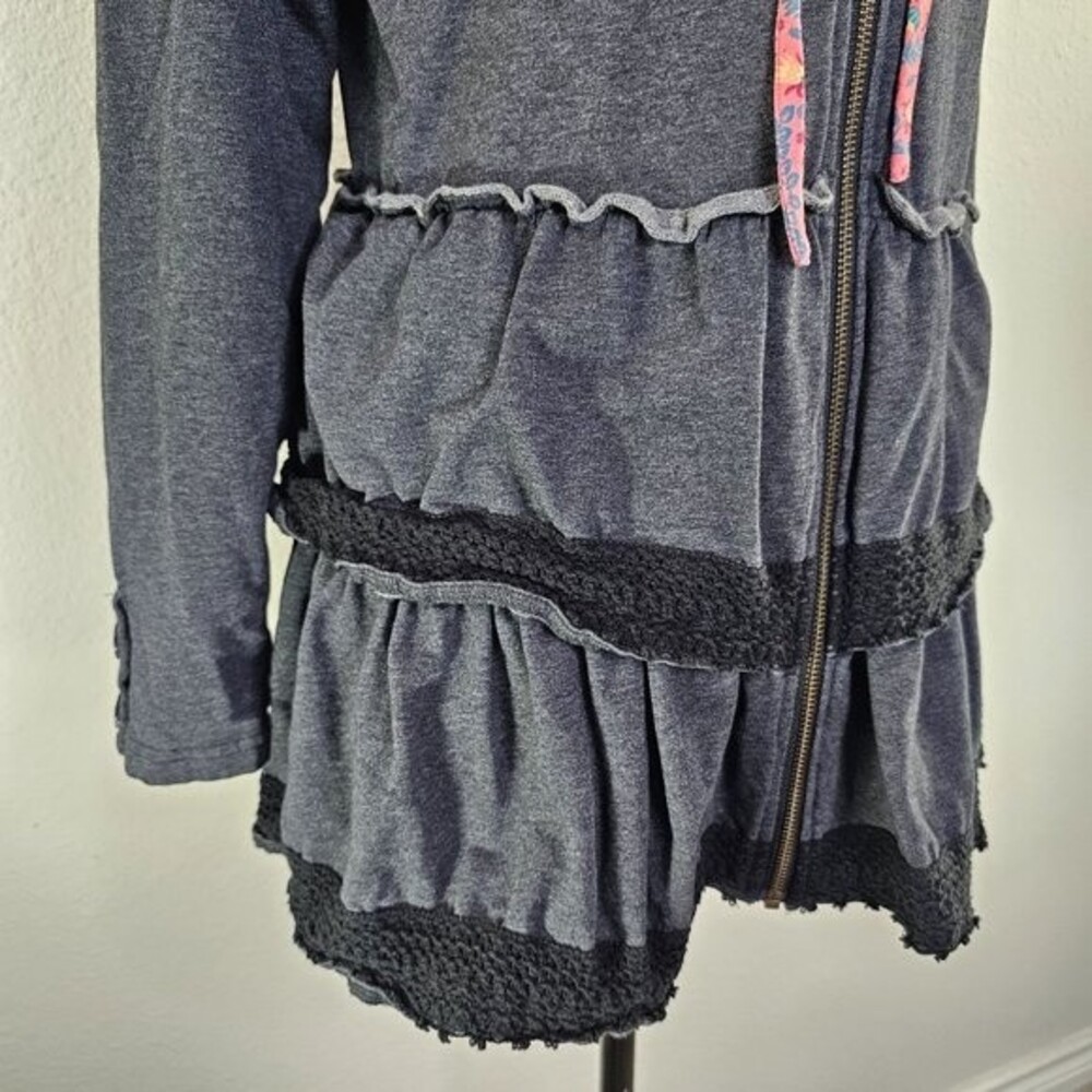 Matilda Jane Wise and Wonderful ruffle zip up hooded jacket Size Medium - Picture 4 of 10
